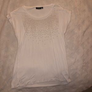 White w/ gold bedazzle T-shirt (SMALL)